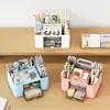 Porta-canetas Quadrado Caixa de Armazenamento Gaveta de Mesa Estilo Papelaria Estudantil Organizador de Mesa de Escritório