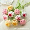 Flores artificiales de ganchillo hechas a mano, materiales DIY para crear ramos de rosas, regalos del Día de San Valentín y arreglos florales para el hogar