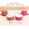 Bolsa de Lanche de Camada Única com Urso e Óculos para Trabalhadores de Escritório, Marmita Estilo Japonês para Estudantes, Marmita para Micro-ondas com Tampa Tropical