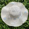 Chapéu de Palha Novo Estilo de Verão, Chapéu de Sol com Aba Larga para Exterior, Chapéu de Praia Casual para Férias, Chapéu de Sol Moderno e Vibrante