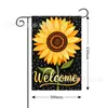 Bandera de Jardín Temática de Verano Transfronteriza Decorativa para Patio Festival Fiesta Escena Decorativa Lino Impresión Doble Cara