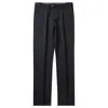Pantalones Gruesos de Lana para Hombre de Otoño e Invierno Europeo con Caída, Rectos Antiarrugas para Viajero, Lujo Ligero, Cepillados, Pantalones Casuales de Negocios