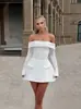 Vestido Transfronterizo Europeo y Americano 2026 Nuevo Estilo Sin Tirantes Espalda Descubierta con Lazo de Perlas para Mujer, Vestido de Moda Hot Girl