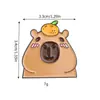 Broche Caricatura Capibara Lindo Animalito Insignia de Metal Capibara Esmalte Bidimensional Insignia de Decoración para Ropa