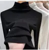 Nuevo Estilo Otoño e Invierno Camiseta Interior de Cuello Medio de Color Liso para Mujer, Ajuste Ceñido y Elegante Camiseta de Manga Larga para Usar como Exterior para Mujer