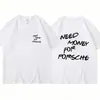 Camiseta Masculina de Verão Letra 'Preciso de Dinheiro' Engraçada Camiseta Feminina Ani