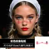 Pegatina de Tatuaje de Cruz Goteando Sangre Oscura de Halloween Pegatina Facial Asimétrica de Mancha de Lágrima Pegatina Facial de Cosplay de Monja Yandere