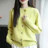 Cárdigan de punto para mujer 2025 otoño e invierno, nuevo, con borlas gruesas de encaje, cuello asimétrico, estilo coreano, manga larga