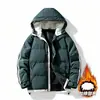 Chamarra de invierno para hombre acolchada de algodón, nuevo estilo 2026, cálida y engrosada, prenda exterior con capucha