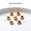 Alta Retención de Color Chapado en Cobre 24K Oro Real Accesorios de Ágata Roja Piezas para Joyería DIY Calabaza de Loto Productos Semi-Terminados Venta Directa de Fábrica
