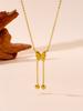 Collar de Acero de Titanio para Mujer que No se Desvanece Nicho Simple que Combina con Todo Collar Transfronterizo de Gama Alta Collar de Borla de Mariposa Clavícula Collar Dorado