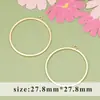 Banho de ouro real 18K com anel de suspensão geométrico, pingentes redondos, gota d'água, triângulo, acessórios para pingentes de brincos DIY feitos à mão