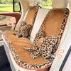 Nova Almofada de Assento de Carro de Pelúcia para Outono e Inverno Cruzamento de Fronteira Estampa de Leopardo Capa de Assento de Carro Fashionável Almofada de Assento de Carro Confortável e Quente