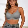Ropa interior sexy sin costuras con estampado de leopardo, talla europea y americana, sujetador push-up inalámbrico fino, sujetador de talla grande para cruzar la frontera con cierre en la espalda