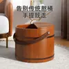 Tina Avanzada para Lavar Pies de Casa Cubo para Pies Barril de Madera Madera de Cedro Madera Maciza Cubo para Pies con Masaje Conservación del Calor Calefacción Tienda de Terapia para Pies Cubo de Baño