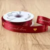Nuevo Listón de Poliéster de 2.5cm Estampado en Caliente Amor Corazón Pequeño Embalaje de Ramo Regalo Cinta de Flor Hilo de Cinta