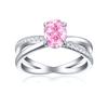 Alto grau 925 prata esterlina 1.5ct chama Ice Flower corte oval anel feminino luxo tesouro colorido 6 * 8 anel de diamante de alto carbono