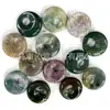 Venta caliente transfronteriza gema natural Ágata de cristal 18 mm hebilla de seguridad pendientes colgantes accesorios de joyería DIY