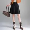 Saia A-line de camurça da moda para mulheres, nova coleção outono/inverno 2026, cintura alta, emagrecedora, curta, fashion e jovial