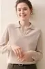 Novo Estilo de Outono Suéter de Caxemira com Gola Polo Feminino Caxemira de Cabra Amiga da Pele Gola Lapela Solto Casual Malha Camada Base Suéter
