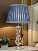 Lámpara de mesa de cristal de moda moderna dormitorio iluminación de noche luz de sala de estar lujo cálido romántico boda americano atenuación control remoto