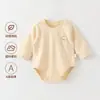 Macacão de Bebê de Manga Longa para Outono com Forro de Fleece, Roupa de Peça Única para Recém-Nascidos para Outono e Inverno