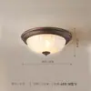 Luminária de teto vintage para quarto estilo italiano, Luminária redonda de tecido retro artística estilo sul-asiático para quarto principal, Luminária minimalista para escritório