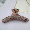Flor de Laranjeira Presilha Curva Estilo Francês Estampa de Leopardo Presilha Grande para Cabelo Presilha Tubarão Piranha Feminina Acessório de Cabelo Elegante
