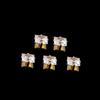 Diadema con Lazo Hebilla C Circonita Sintética Garras Doradas Correa Flash Cuadrado Corazón Accesorios para Pasador DIY