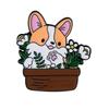 Broche de joyería con diseño de dibujos animados de rana, patito Corgi, creativo y bonito, insignia de pintura al por mayor