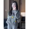Suéter de Ganchillo Pequeño de Alta Gama Tejido a Mano Pesado para Mujer Otoño Invierno Suave Pegajoso Holgado Cuello Redondo Tejido Capa Base Ropa de Mujer
