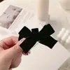 Pinza para el pelo de terciopelo negro con lazo estilo Wang Xinling, pinza lateral, pinza para flequillo, pinza pequeña de verano para el pelo de princesa, accesorio para la cabeza