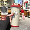 Taza Termo de Bádminton a la Moda, Taza de Agua Deportiva Personalizada con Popote, Taza de Café con Doble Boquilla para Hombres y Mujeres, Gran Capacidad, Alto Valor Estético