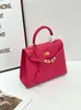 Nuevo Bolso Vertical Kelly 2024 con Estampado de Palma en Piel Togo, Bolso de Hombro Único, Bolso Grande de Capacidad para Mujer, Piel Genuina, Piel de Lujo Ligero