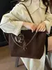 Otoño/Invierno 2026 Bolso de Hombro Grande de Gran Capacidad Estilo Retro para el Trabajo Nuevo Bolso Tote Simple de un Solo Hombro Bolso de Hombro Bolso Transfronterizo para Mujer