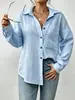 Moda feminina nova europeia e americana transfronteiriça 2026 estação independente Amazon camisa elegante de cor sólida com botões e lapela