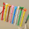 Série de praia mais vendida transfronteiriça tampa de caneta borracha macia PVC fruta do oceano figura decoração de ponta de caneta extensão tampa protetora