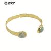 WT-B640 Moda Europea y Americana Doble Gema Irregular Latón Pulsera Ajustable Hip Hop Rock Joyería Accesorios