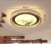 Nova luminária de quarto estilo chinês, lustre estilo Zen chinês para sala de chá e escritório, lustre redondo LED vintage para quarto