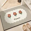 Alfombra de baño moderna simple de barro de diatomeas suave para el suelo, alfombra de puerta de baño de secado rápido antideslizante, alfombra de puerta absorbente para inodoro