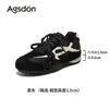 Zapatillas de Entrenamiento Alemanas Negras Aogushi Deng para Mujer Modelo Nuevo Otoño/Invierno 2026 Aumento Oculto de Altura Suela Suave Cómodas para los Pies Zapatos Deportivos Zapatos Forrest Gump