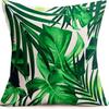 Fronha de Linho para Almofada de Planta Verde Mais Vendida na Amazon Transfronteiriça, Almofada Simples para Sofá de Casa para Sala de Estar, Suporta Personalização