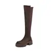 43 Botas altas de mujer británicas botas de caballero botas finas costura calcetines elásticos botas de tacón alto de comercio exterior otoño e invierno 33 algodón