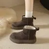 Botas de nieve pequeñas de pan caliente para mujer, botas de algodón, zapatos que aumentan la altura, retro, engrosadas, 2026, forradas de felpa, versátiles, de suela gruesa para invierno