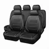 Capas de Assento de Carro para Comércio Exterior Transfronteiriço, Universais para Todas as Estações, Couro PU com Listras Decorativas, Estilo Esportivo Respirável, Almofadas de Assento de Carro com Cobertura Total