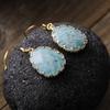 Pendientes de gota con gancho para la oreja creativos con borde de piedra natural de lujo nuevos de alta calidad, joyería de moda TEMU europea y americana