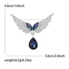 Broche Colgante de Ala de Ángel Incrustado de Diamantes de Lujo Minimalista Transfronterizo, Accesorio de Solapa para Traje de Moda y Gama Alta
