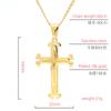 Colar Cruz de Aço Inoxidável Transfronteiriço Masculino e Feminino Estilo Europeu e Americano Pingente Religioso Retrô 18K Joias Joias Atacado