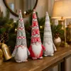Boneco sem rosto de Natal transfronteiriço com chapéu de floco de neve de tricô, fofo gnomo Rudolph brinquedo de pelúcia decoração