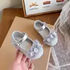 Zapatos Pequeños de Cuero Estilo Coreano para Niños 2026 Nuevo Estilo Primavera y Otoño Zapatos Individuales de Cristal de Moda para Niñas Zapatos de Princesa con Mariposa de Pedrería para Bebé Niña